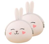 TINEASUR 6 Pièces Porte-Monnaie Lapin Pochette de Change Wallet Sporran de Protection menstruelle Sacs de friandises à Main Portable à Main Couleur Bonbon Gel de silice Blanche