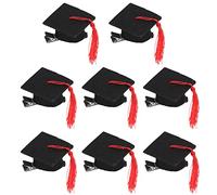 TINEASUR 8 Pcs Graduation Décoration Bandeau Enfants Décor Graduation Chapeaux Jaune Articles De Fête Décoration De Gâteau Trancheuse Casquettes Épingles À Cheveux Clips Mini Décor