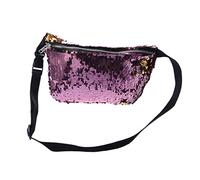 TINEASUR Banane pour Femme Banane à Paillettes dorées et Roses Portable réutilisable Design élégant Confortable Fermeture éclair Lisse