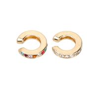 TINEASUR Boucles D'oreilles à Clip Femme en Alliage Blanc, Lot de 2 Pièces, Finition Électrolytique avec Cristaux, Style Chic et Confortable à Porter Usage Quotidien
