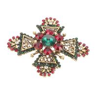 TINEASUR Broche Croix Rétro Délicate pour Femmes Épingle Décorative Alliage avec Cristaux Accessoire Élégant pour Mariage Cadeau Mode pour Robes et Costumes