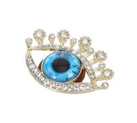 TINEASUR Broche Œil Maléfique Créative avec Pierre Brillante en Alliage de Zinc Courte et Décorative, Bijou Unique pour Cardigan et Tenue Rétro Femme