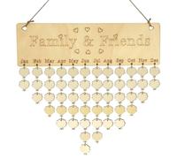 TINEASUR Calendrier Suspendu en Bois Unique Système Facile, Plaque Murale Décorative Maison, Accessoire D'arbre, Saint-valentin Fête des Mères