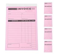 TINEASUR Carnet de Reçus à Deux Volets 5 Pièces Papier à Photocopier pour Factures et Commandes Format Compact Portable Surface D’Écriture Rigide Gestion Bureaux et Petites Entreprises