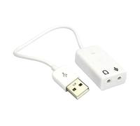 TINEASUR Carte Son USB 2.0 Adaptateur d'air Câble Audio Optique Séparateur De Carte Son USB vers Prise Casque À L'adaptateur Carte Son 7.1 Canaux Son pour Ordinateur Portable Blanche