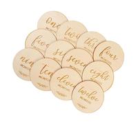 TINEASUR Cartes En Bois Pour Bébé De 12 Mois Souvenir Photo Pour Nouveau-né Accessoire De Photographie Pour Bébé