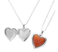 TINEASUR Collier Pendentif Cœur Changeant de Couleur par Capteur de Température Élégant 2 Pièces en Acier Inoxydable Saint-valentin Couleur Aléatoire Plusieurs styles