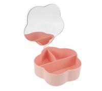 TINEASUR Compact Élégant Miroir De Maquillage En Forme De Fleur Boîte De Rangement Pour Boucles D'oreilles Organisateur De Voyage Pour Accessoires Pour Femmes