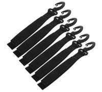 TINEASUR Cordon d'amarrage avec Crochets, Ligne de Quai élastique, Lot de 6 en Nylon Noir, léger, pour Bateaux gonflables et Kayaks, Sports Nautiques, Facile à Utiliser Plusieurs Styles