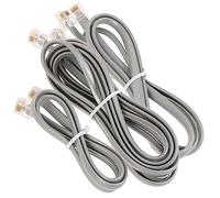 TINEASUR Cordon Téléphonique Fixe Résistant Basse Température 3pcs Connecteurs Rj12 6p6c en Cuivre et Pvc Bureau ou Maison
