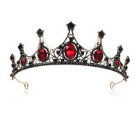 TINEASUR Couronne Baroque Noire pour Mariée, Accessoire de Coiffure Élégante, 1 Pièce, pour Robe de Mariée et Fête, Diadème Coiffure de Mariage Féminine, Bijou Cheveux Cérémonie