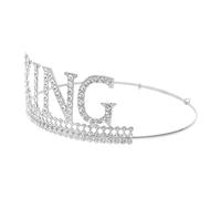TINEASUR couronne de roi prince fausse couronne décorations Décoration d'anniversaire bal de casque fête cosplayeuse couronnes de costumes couronne d'anniversaire Plastique Silver