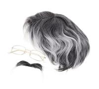 TINEASUR Déguisement Grand-père Cosplay Avec Postiche, Lunettes Et Barbe En Matière Confortable, Accessoires Pour Hommes Et Adolescents, Halloween Théâtre Et Fêtes Costumées