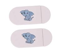 TINEASUR Diapositive de Couverture Webcam en Plastique Motif Éléphant 2 Pcs, Cache de Confidentialité Facile à Installer pour Ordinateur Portable et Tablette