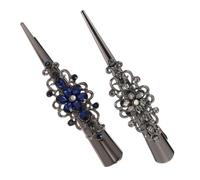 TINEASUR Épingle à Cheveux Rétro à Bec de Canard en Alliage 2pcs pour Fille, Ne Fait Pas Mal Cuir Chevelu, pour Usage Professionnel et Domestique