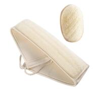 TINEASUR Éponge Naturelle Luffa Exfoliante pour Corps 2 Pièces en Fibre Végétale Réutilisable Beige Bain Unisexe, Nettoyage en Profondeur et Usage Polyvalent