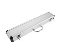 TINEASUR Étui en Alliage D'aluminium Résistant aux Chocs avec Poignée Facile à Transporter Argenté pour Flûte en Do C et Dizi pour Voyages et Répétitions