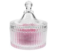 TINEASUR Houppette de Poudre Surdimensionnée Rose avec Nœud Décoratif, Peluche Douce et Confortable, Grand Applicateur pour Visage, Livrée avec Récipient en Verre Décoratif