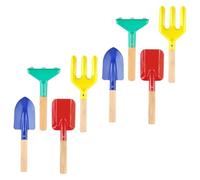 TINEASUR Kit D'outils de Jardinage 8 Pièces en Acier et Bois pour Creuser et Planter, Comprenant Pelle à Creuser, Râteau de Jardin, Truelle, Sol Plantation