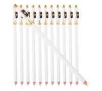 TINEASUR Lot de 12 Crayons à Sourcils et Eyeliner en Bois Blanc, Taille-crayon Intégré, Crayon à Sourcils Professionnel Résistant aux Taches, Maquillage Portable pour Femmes, Précision