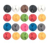 TINEASUR Lot de 20 Set de Set de Clips Organiseurs de Câbles en Tpr pour Fixation Facile et Rangement des Câbles USB et Écouteurs les Dortoirs Murs Couleur Aléatoire