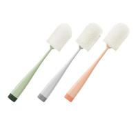 TINEASUR Lot de 3 Brosses à Bouteille Manche Long, Éponge Plastique, Nettoyage Rapide, Poignée Confortable, pour Anniversaire et Lavage de Tasses