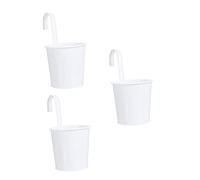 TINEASUR Lot De 3 Jardinières Suspendues en Fer Blanc Crochets Amovibles Et Drainage, Pots De Fleurs 10x10x8 Cm pour Balcon, Terrasse Et Décoration Intérieure