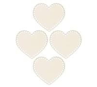 TINEASUR Lot de 4 Bases de Paquet en Bois Massif de Cœur 15 CM Fournitures de Bricolage pour Paquet à Tricoter Naturel DIY Coussin de Fond Robuste et Élégant