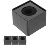 TINEASUR Lot de 4 Boîtes Logo Microphone Carrées Noires, Stations Drapeau Micro pour Interview, Accessoires Microphone D’interview Ergonomiques, Adaptées Karaoké et Conférences, 4 Pièces