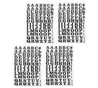 TINEASUR Lot de 4 Pièces de Vinyle Thermocollant Noir Lettres et Symboles pour Application Fer, Compatible Chapeaux et Paquet à Dos, pour Personnalisation DIY et Décoration Textile