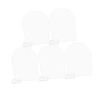 TINEASUR Lot De 5 Sets De Cartes De Table Marque-Places en Acrylique Transparent Demi-Cercle avec Base, Réutilisables, pour Mariage Et Banquets, Écriture Effaçable, Usage Événementiel