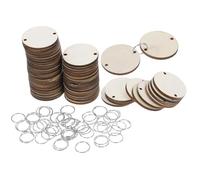 TINEASUR Lot de 50 Disques Ronds en Bois Naturel pour Calendrier Anniversaire, Planche Texture Naturelle, pour Bricolage et Fournitures Pédagogiques
