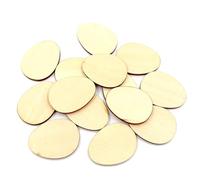 TINEASUR Lot de 50 Morceaux de Bois D'œuf à Découper Précision, Bois Khaki Non Finition pour Artisanat et Décoration DIY