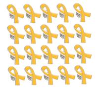 TINEASUR Lot Épinglettes De Sensibilisation Ruban Jaune, Alliage Émaillé, Accessoires Événementiels 20 Pièces, Campagne De Soutien Caritatif, Broches Multi-usages Pour Événements Solidaires