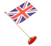 TINEASUR Mini Drapeaux de Bureaux Britanniques Décoration Élégante en Polyester avec Support en Fer Facile à Nettoyer pour Espace de Travail et Salle D'étude