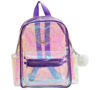 TINEASUR Mini Paquet à Dos Transparent en Pvc Violet Cœur Paquet à Dos Garçon et Filles Léger pour Filles Usage Quotidien et Sorties en Plein Air Taille Mini Design