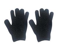 TINEASUR Moufles Exfoliants en Nylon Noir Corps, Lot de 2 Pièces, Forte Capacité de Décontamination, Renouvellement Peau, Accessoires Bain Toilette