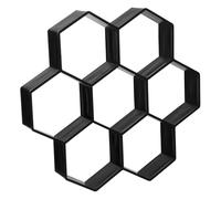TINEASUR Moule Pour Pavés En Ciment Hexagonal En Plastique Solide Pour Jardin Et Allée, Modèle Diy Hexagonal Artistique, Outil Réutilisable Pour Pavage Extérieur Décoratif