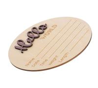 TINEASUR Panneau D'annonce De Naissance En Bois Rond Bébé, Accessoire De Photographie Pour -né, Inscription Prénom Poids, Décoration Murale Pour Chambre Bébé, Présent Naissance Personnalisé