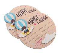 TINEASUR Panneau en Bois Rond 2pcs pour Annonce Naissance Bébé, Accessoire Photo Polyvalent Bleu, Décoration Shower et Scène D'accouchement à L'hôpital