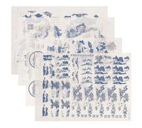 TINEASUR Papier Transfert pour Poterie en Terre Glaise, 4 Feuilles de Décalcomanies en Papier Délicat, Résistant la Cuisson Four, Décor sous Glaçure pour Céramique