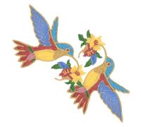 TINEASUR Patchs Thermocollants Forme Oiseau de Dessin Lot de 2 en Soie Artificielle pour Réparation Pratique de Vêtements, Portefeuilles et Chaussures Élégants
