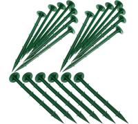 TINEASUR Piquets de Jardin en Plastique Vert 20 Cm, Lot de 100, Tuteurs pour Plantes et Bâches, Fixation Solide pour Serrage, Jardinage et Aménagement Paysager Extérieur