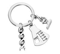 TINEASUR Porte-clés Chimie Et Biologie Pour Femmes Et Hommes, Alliage Métallique Solide, Présent Professeur De Sciences, Décoration Paquet Ou Trousseau, Design Moléculaire Dna