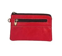 TINEASUR Portefeuille Rétro Homme en Cuir Rouge Porte- Zippé Multifonction Paquet à Main Compact pour Homme Affaires Étudiants Style Élégant et Pratique