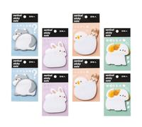 TINEASUR Présent Rentrée 8 Blocs-notes Autocollants Animaux Mignons en Papier Forte Adhérence pour Bureau et Listes de Tâches