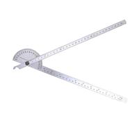 TINEASUR Rapporteur Simple Acier Inoxydable 30 Cm avec Bras Oscillant Réglable, Goniomètre Précision 0-180° pour Mesure D'angle Bureau et Dessin Technique