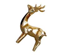 TINEASUR Renne Décorations De Gnomes pour La Maison Enseigne Néon Décoration Murale Têtes d'animaux Cerf d'or Décor De Table Figurines Miniatures Décor d'or Golden Porcelaine Blanche