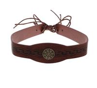 TINEASUR Serrage-tête Médiéval Vintage Marron en Pu Confortable et Résistant pour Femmes, Accessoires Médiévaux pour Fêtes Renaissance et Passionnés D'histoire