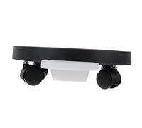 TINEASUR Support à Plantes Mobile à roulettes pour Pots de Fleurs, Chariot Rond Résine Noir 300, Plateau Anti-débordement, Usage Intérieur et Extérieur, Déplacement Facile des Pots Lourds
